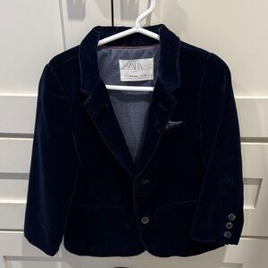 Zara Kids Navy Velvet Blazer